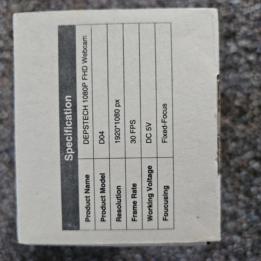 NWT Depstech Webcam with Microphone